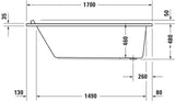 DURAVIT Starck Whirlwanne Rechteck 1700x800mm Einbau Weiß mit Combi-System L