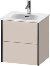 Duravit XViu Waschtischunterbau wandhängend 557 mm taupe matt mit Tip-On-Technik und Soft-Close
