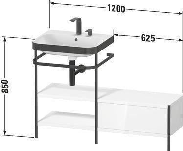 Duravit Waschtischset Happy D.2 Plus 1200x490mm Taupe Supermatt – Einrichtungssystem Nussbaum Mitte