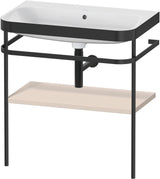Duravit Happy D.2 c-bonded Waschtischset 775 mm mit Metallkonsole, taupe seidenmatt