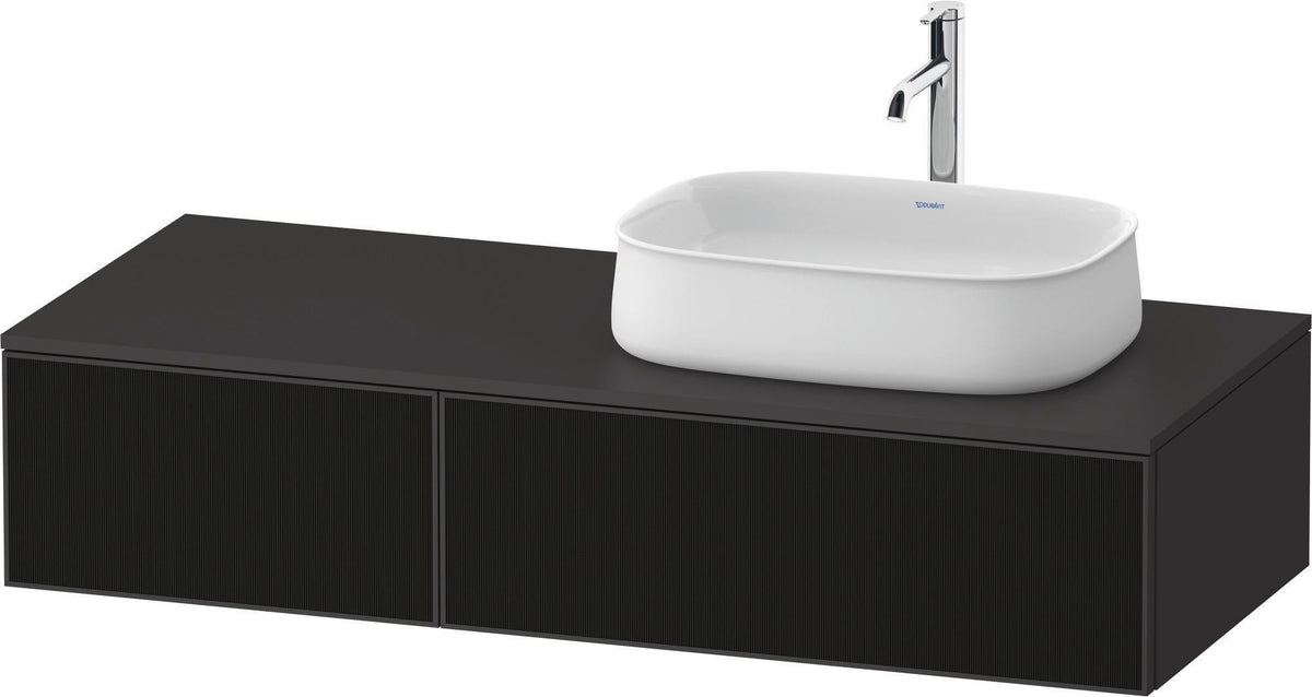 DURAVIT Zencha Konsolenwaschtischunterbau 1300 mm Eiche Anthrazit mit 2 Auszügen