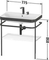 Duravit Happy D.2 c-bonded Waschtischset mit Metallkonsole 850x775x490 mm Mediterrane Eiche