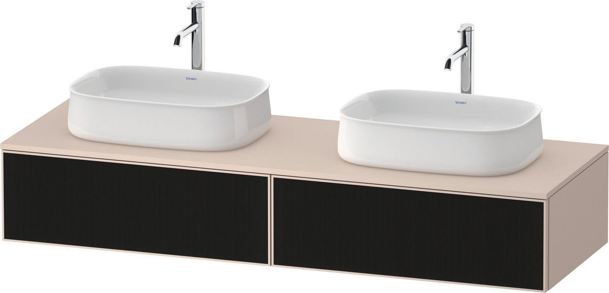 Duravit Zencha Konsolen-Waschtischunterbau 1600 mm Eiche Anthrazit mit 2 Auszügen