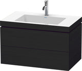 Duravit L-Cube c-bonded Waschtischset 800 mm mit Vero Air Becken, 2 Schubkästen, Schwarz Hochglanz