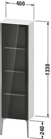 DURAVIT XViu Halbhochschrank 1330x400x240 mm, Glasfront betongrau matt, rechts, Push-Open