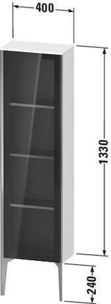 DURAVIT XViu Halbhochschrank 1330x400x240 mm, Glasfront betongrau matt, rechts, Push-Open