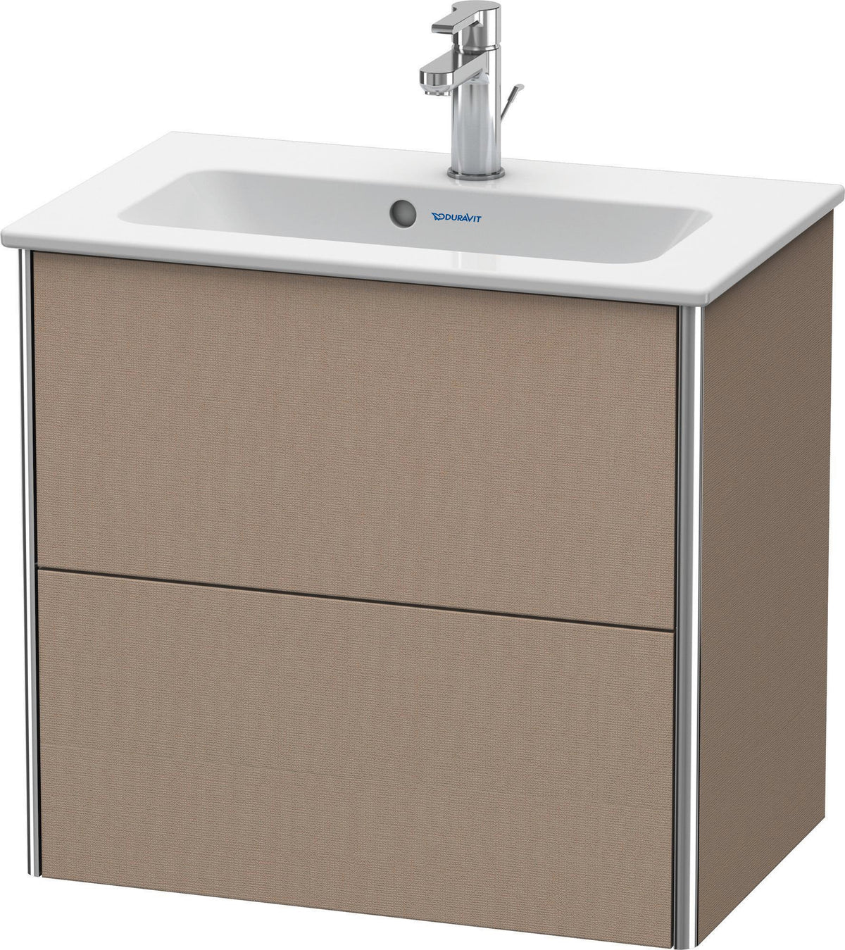 Duravit XSquare Waschtischunterbau 610 mm, 2 Schubkästen, Basalt Matt, wandhängend, Tip-On
