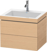 Duravit L-Cube c-bonded Waschtischset 600 mm Eiche Natur mit 2 Schubkästen und Vero Air Becken
