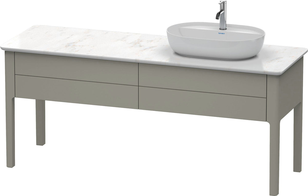 DURAVIT Luv Waschtischunterbau bodenstehend 1733 mm, 2 Auszüge, weiß seidenmatt, Becken links