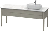 DURAVIT Luv Waschtischunterbau bodenstehend 1733 mm, 2 Auszüge, weiß seidenmatt, Becken links