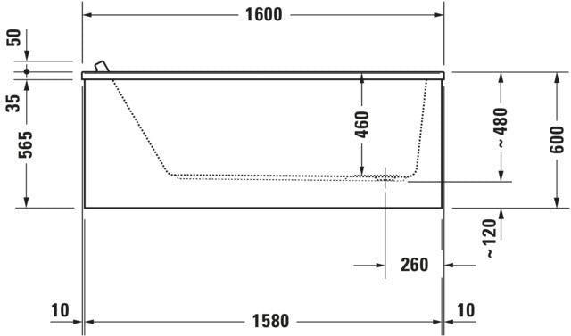 DURAVIT Starck Rechteck-Whirlwanne 1600x700mm Weiß – Einbau mit Combi-System L