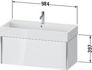 Duravit Waschtischunterbau XVIU 984 mm weiß matt mit Tip-On-Technik für Vero Air