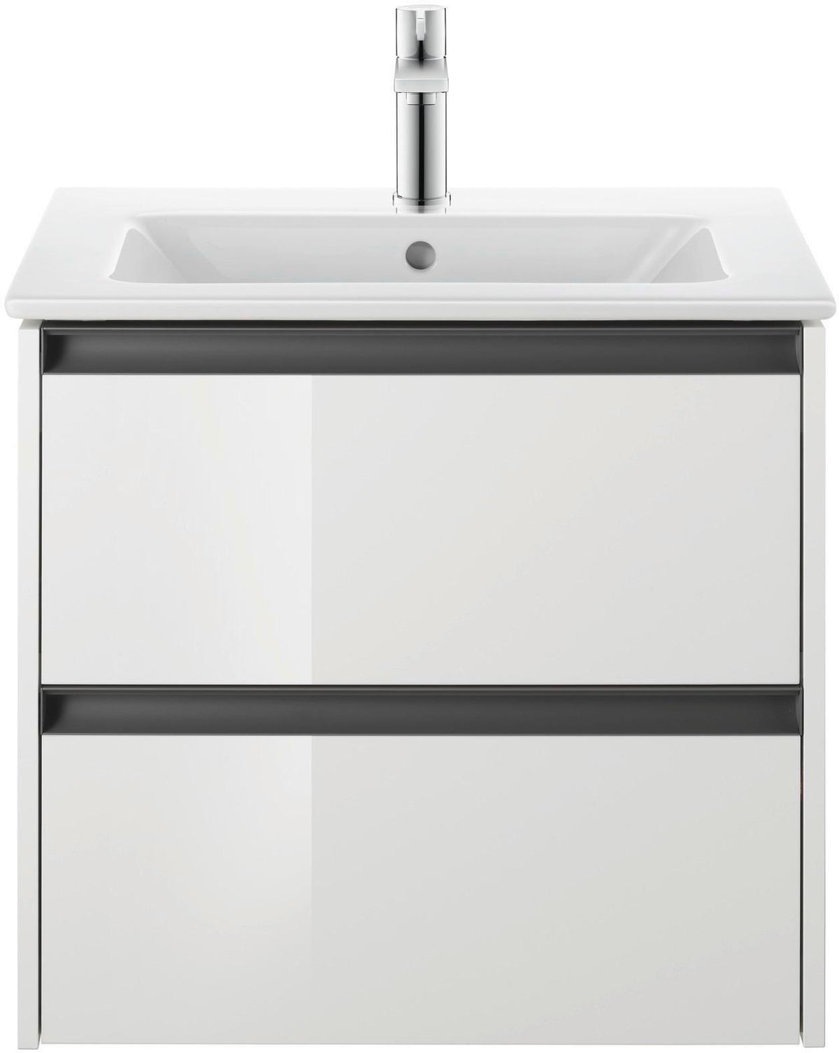 Duravit ME by Starck Möbelwaschtisch 630 mm, weiss seidenmatt, mit Überlauf, 1 Hahnloch