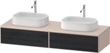 Duravit Zencha Konsolen-Waschtischunterbau 1600 mm Eiche Anthrazit mit 2 Auszügen