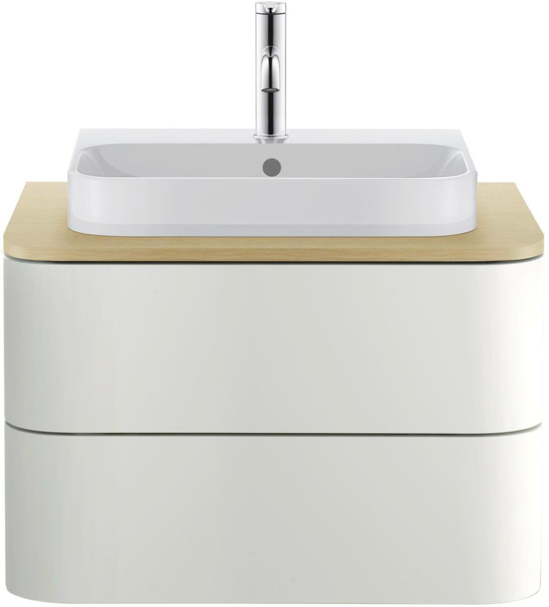 Duravit Konsole Happy D.2+ 650x480mm Weiß Hochglanz mit 1 Ausschnitt