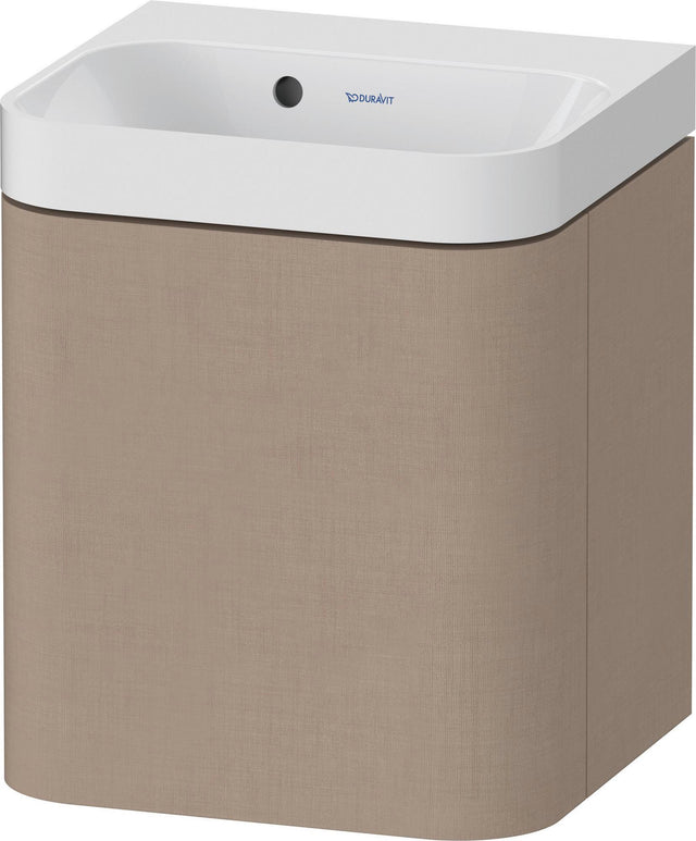 Duravit Waschtischset Happy D.2 Plus 400x360mm mit Unterschrank Leinen – Wandhängend, 1 Tür, Tip-On