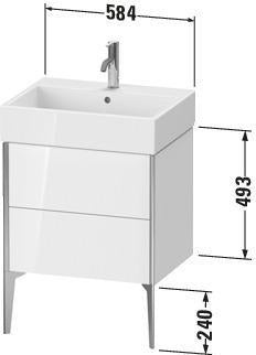 Duravit Waschtischunterbau XVIU 584x734x454mm mit 2 Auszügen in Ahorn mittel – passend für Vero Air 235060