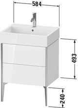 Duravit Waschtischunterbau XVIU 584x734x454mm mit 2 Auszügen in Ahorn mittel – passend für Vero Air 235060
