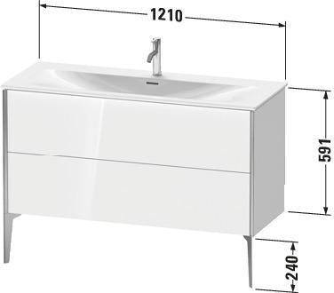 Duravit Waschtischunterbau XVIU 1210x831x480mm 2 Auszüge Ahorn mitte Schürze s-matt