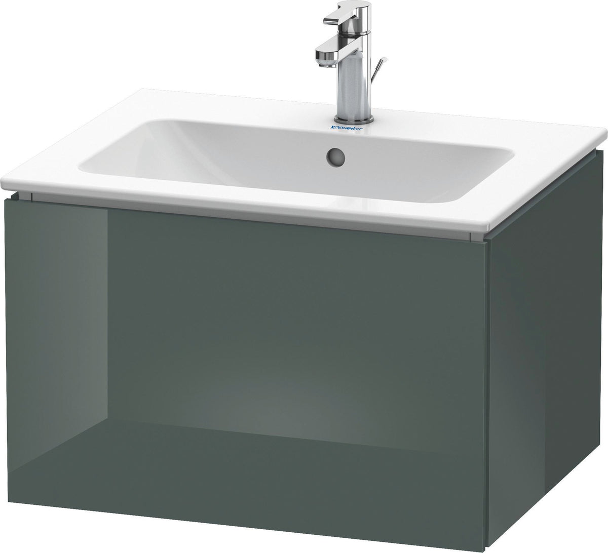 DURAVIT L-Cube Waschtischunterbau 620 mm wandhängend, 1 Auszug, Amerikanisch Nussbaum