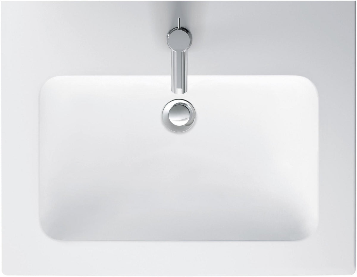 Duravit ME by Starck Möbelwaschtisch 630 mm, weiss seidenmatt, mit Überlauf, 1 Hahnloch