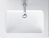Duravit ME by Starck Möbelwaschtisch 630 mm, weiss seidenmatt, mit Überlauf, 1 Hahnloch