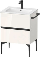 Duravit Sivida Waschtischunterbau 610 mm bodenstehend mit 2 Schubkästen – Chrom/Weiß Matt