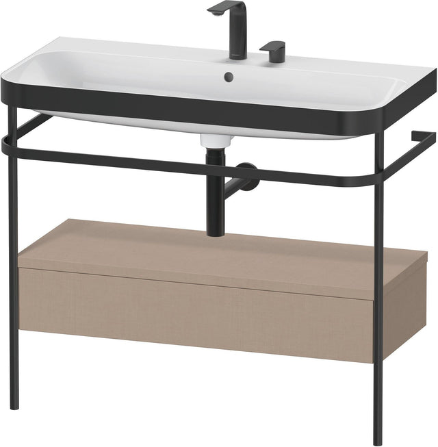 DURAVIT Happy D.2 c-bonded Waschtischset mit Metallkonsole, 975 mm, Leinen