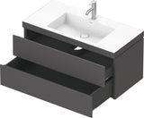 DURAVIT L-Cube c-bonded Waschtischset 1000 mm mit Vero Air, 2 Schubkästen, Graphit Matt – Wandhängend