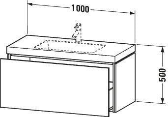 DURAVIT L-Cube c-bonded Waschtischset 1000 mm Nussbaum Natur mit Vero Air Waschtisch