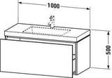 DURAVIT L-Cube Waschtischset mit Vero Air 1000 mm Eiche Schwarz, wandhängend, 1 Auszug