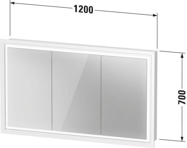 Duravit L-Cube Spiegelschrank 1200 mm Weiß mit LED-Beleuchtung und Soft-Close