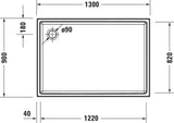 DURAVIT Starck Slimline Duschwanne 1200x800 mm Weiß Sanitäracryl mit Antislip
