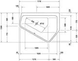 DURAVIT Paiova 5 Whirlwanne 1770x1300 mm Ecke rechts mit Air-System und 12 Bodendüsen in Weiß