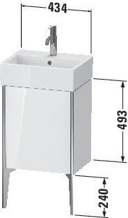 Duravit Waschtischunterbau XVIU 493x434x334 mm Pro Cha ma TA li ta s-matt – bodenstehend, 1 Tür, für Vero Air