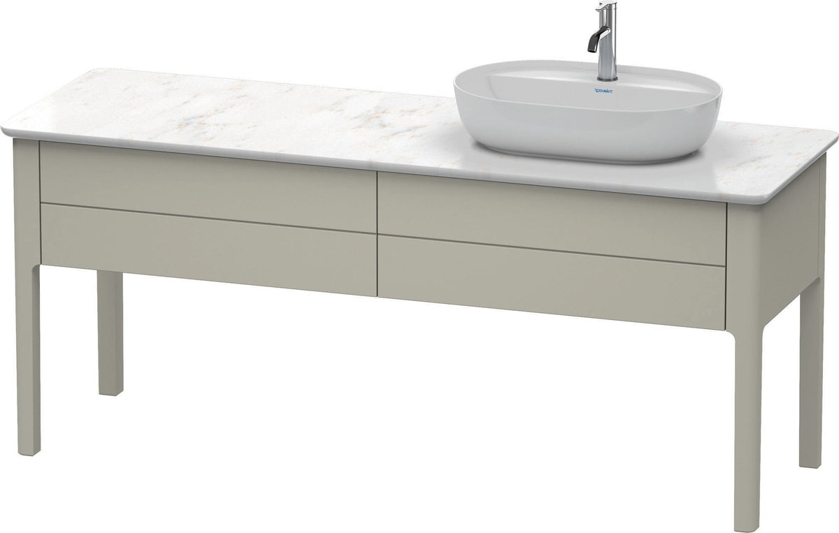 DURAVIT Luv Waschtischunterbau bodenstehend 1733 mm, 2 Auszüge, weiß seidenmatt, Becken links