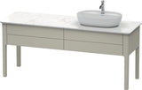 DURAVIT Luv Waschtischunterbau bodenstehend 1733 mm, 2 Auszüge, weiß seidenmatt, Becken links