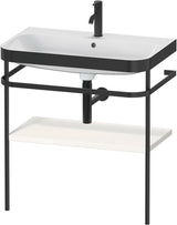 DURAVIT Happy D.2 c-bonded Waschtischset 775 mm mit Metallkonsole, weiß hochglanz, bodenstehend