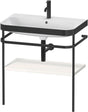 DURAVIT Happy D.2 c-bonded Waschtischset 775 mm mit Metallkonsole, weiß hochglanz, bodenstehend
