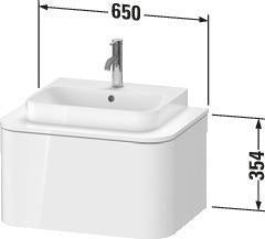 DURAVIT Happy D.2 Konsolenwaschtischunterbau wandhängend 650 mm weiß hochglanz mit 1 Auszug