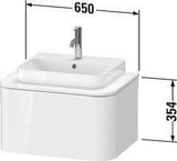 DURAVIT Happy D.2 Konsolenwaschtischunterbau wandhängend 650 mm weiß hochglanz mit 1 Auszug