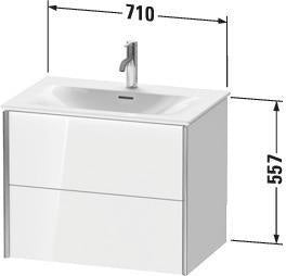 Duravit Waschtischunterbau XVIU 710x557x480mm 2 Schubkästen Siphonausschnitt s-matt