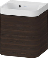 Duravit Happy D.2 Waschtischset 400x360mm mit Unterschrank Nussbaum gebürstet, 1 Tür, wandhängend