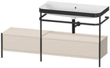 Duravit Waschtischset Happy D.2 Plus 1600x490mm Taupe Supermatt – Einrichtungssystem Ahorn rechts, bodenstehend