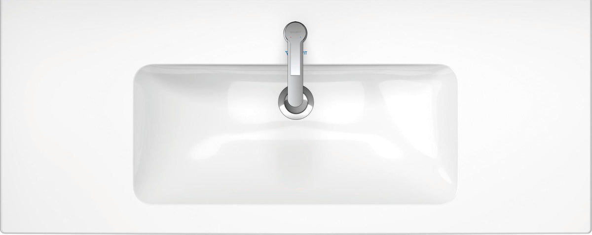 DURAVIT ME by Starck Möbelwaschtisch 1230 mm Weiß Seidenmatt mit Überlauf und 1 Hahnloch