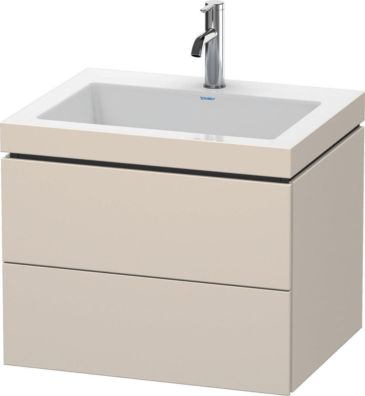 Duravit L-Cube Waschtischset mit Vero Air 500x600x480 mm, 2 Schubkästen, Graphit Matt