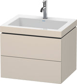 Duravit L-Cube Waschtischset mit Vero Air 500x600x480 mm, 2 Schubkästen, Graphit Matt