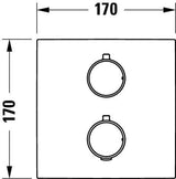 DURAVIT Thermostat Unterputz Set Eckig Chrom – Fertigmontageset mit Thermostatkartusche