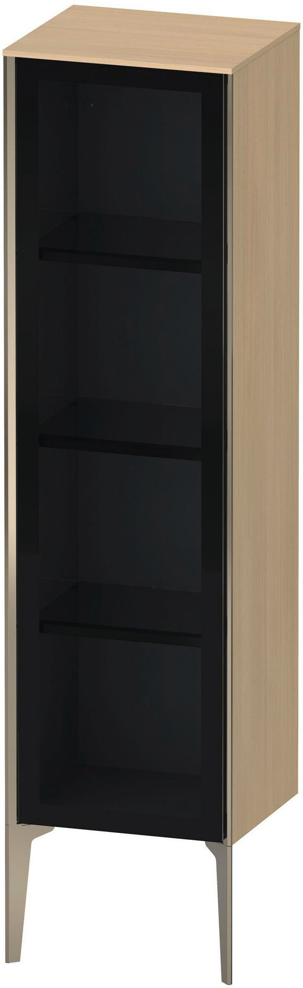Duravit XViu Halbhochschrank 1330 mm mit Glastür in Nussbaum gebürstet, wandhängend, Push-Open