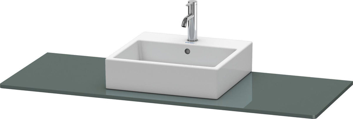 DURAVIT XSquare Konsole 1400 mm Dolomiti Grey Hochglanz mit 1 Ausschnitt